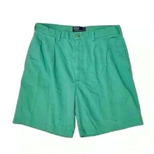 VINTAGE POLO RALPH‎ LAUREN Mens Pleated Shorts in Teal. Sz 36